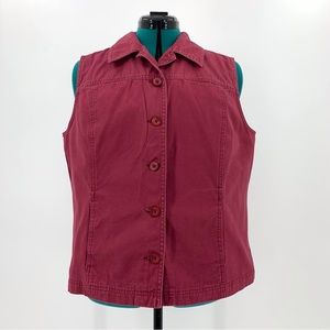 Northern Reflections Raspberry Pink Lightweight Denim Pocketed Vest, Large